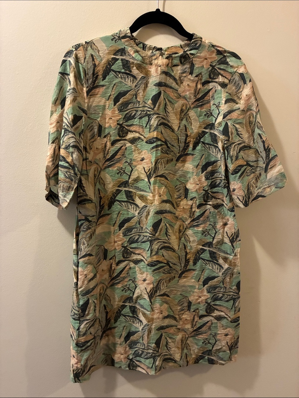 & other stories tropical Floral Print Short Sleeve mini dress- size 4